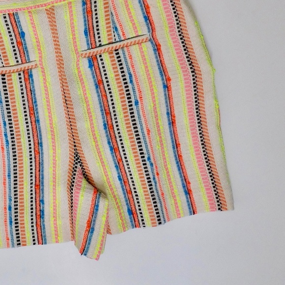 NWT!! BODEN Textured Stripe Shorts Neon Colorful Pockets Linen Pockets Size 8 - Picture 10 of 16